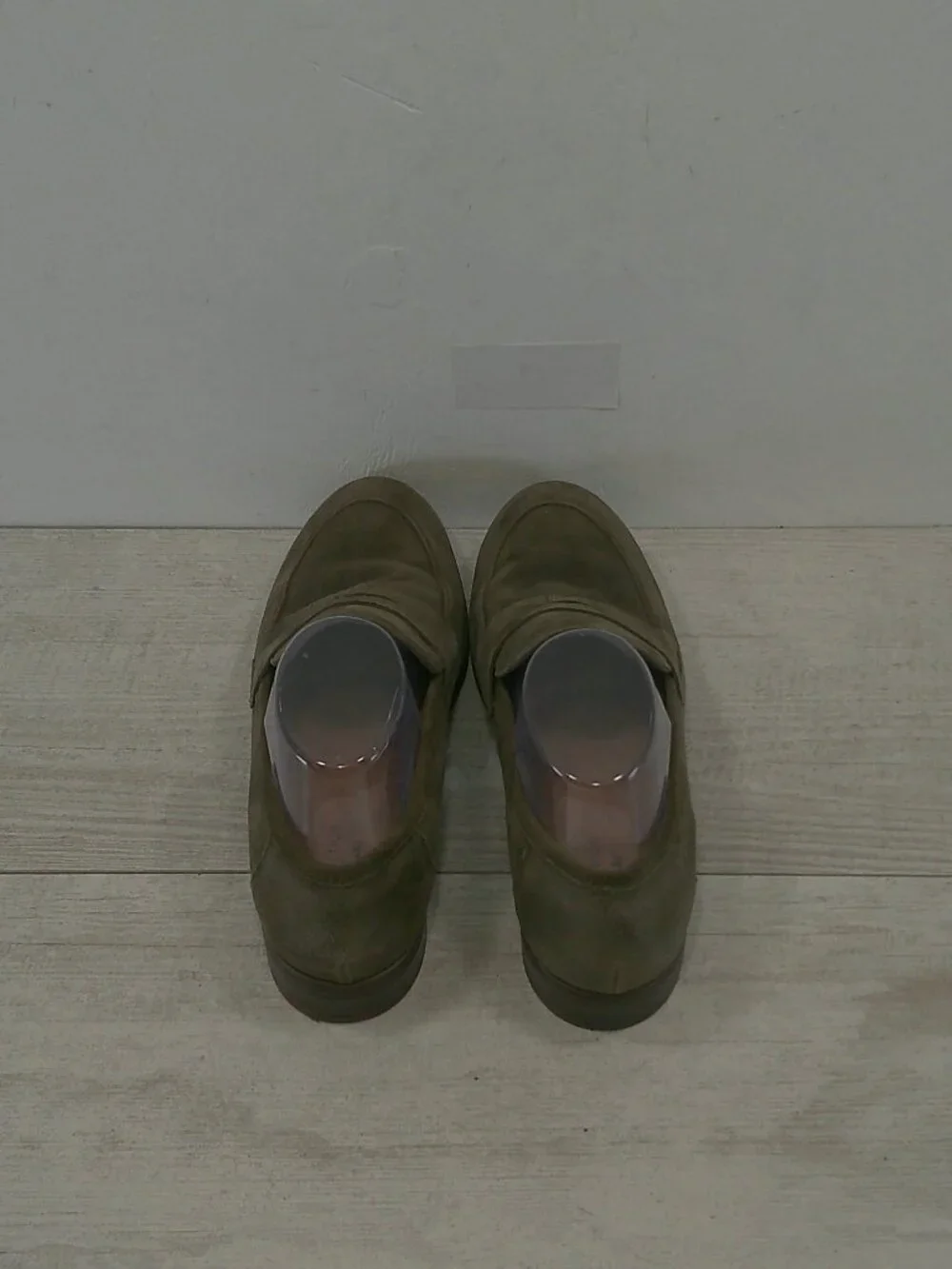 Clarks Collection Classic Dark Olive Trish Rose Suede Penny Loafers Size 8.5
